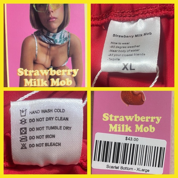 Strawberry Milk Mob Scarlet Bikini Bottom X Large Brand New Never Worn NWT ! 🍓 - Picture 13 of 13